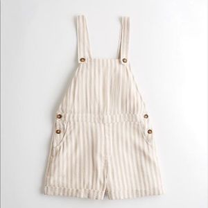 Linen-Blend Short Overalls